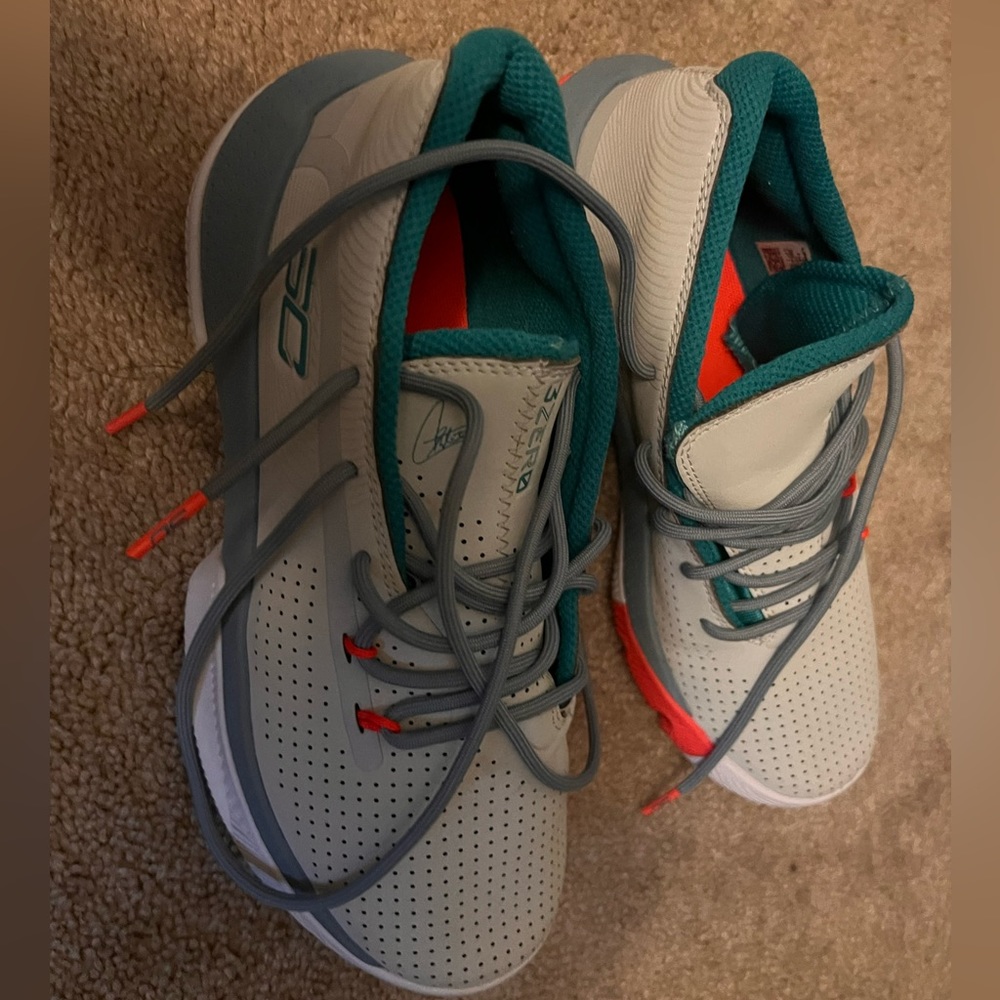 Under Armour Kids Sneakers in Gray, Teal & Orange